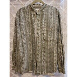 Vintage Aztec Striped Geometric Western Cowboy Ranch XL Button Up Shirt Mens